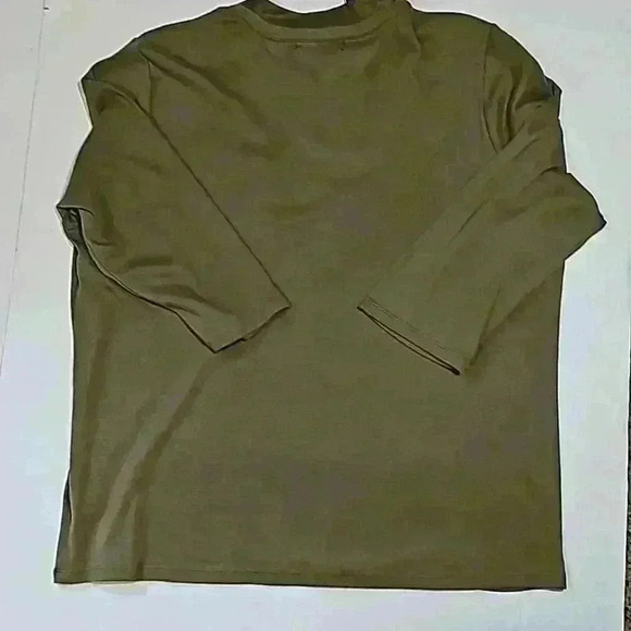 Ralph Lauren women's top blouse sz 2X  green layered neckline 3/4 sleeve… - Picture 9 of 15